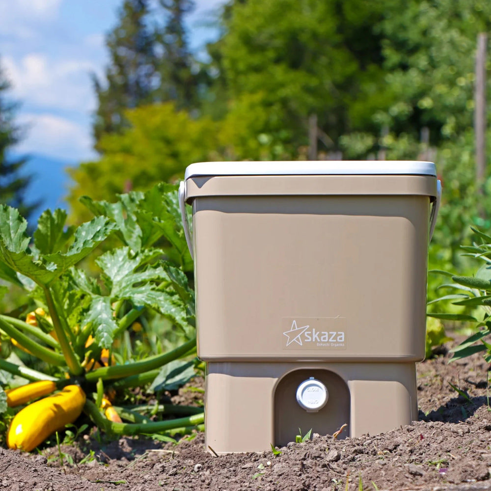 Seau à compost Bokashi 16L cappuccino/blanc