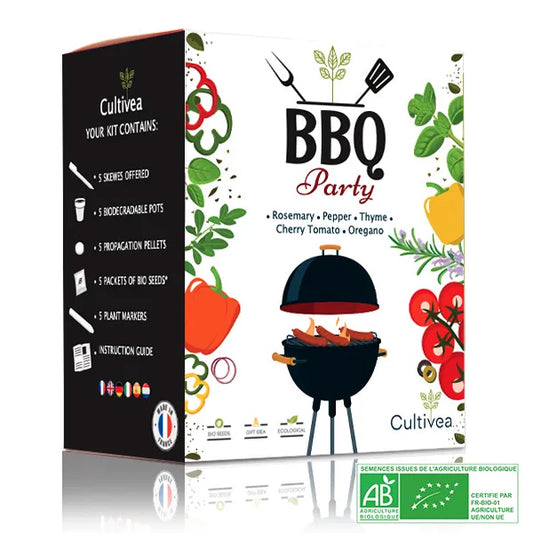 kit BBQ Party Cultivea, le cadeau original et amusant, idéal pour les amateurs et amatrices de barbecue party