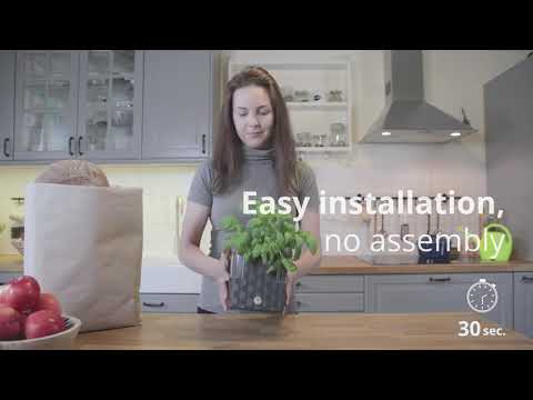 pot avec réserve d'eau pour conserver et faire pousser les plantes aromatiques dans la cuisine