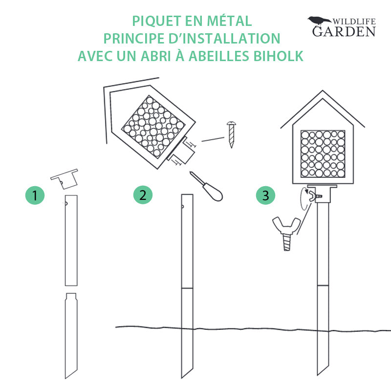 8X Piquets métalliques profilé U, 87 cm, piquets pour Grillage de volière,  Treillis Hexagonal, pour clôture de Jardin, pour Grillage pour Plantes