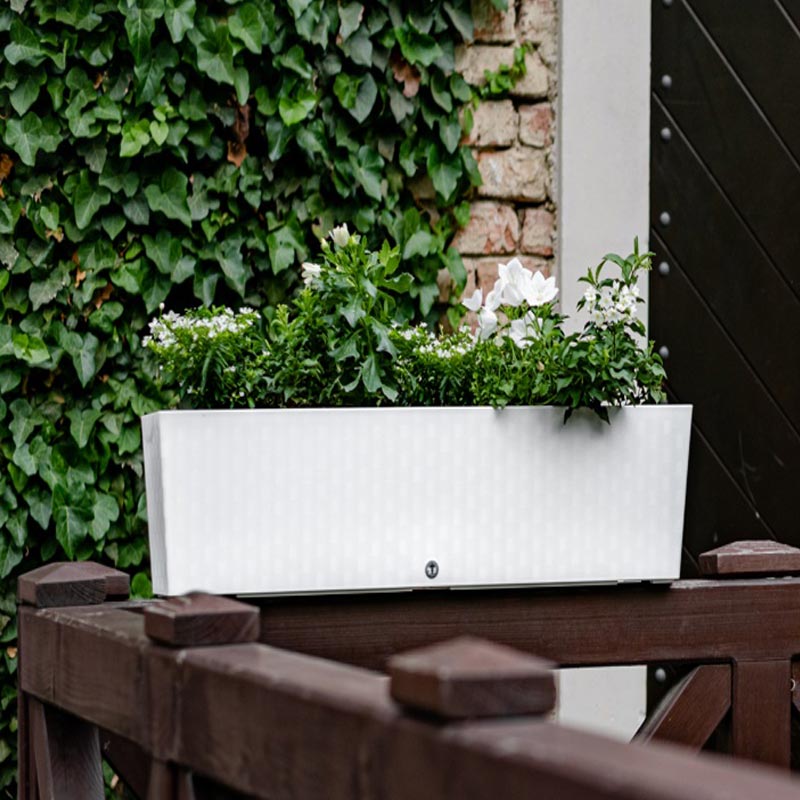 jardinière auto-irrigante flower lover, modèle SUPREME blanc glacier