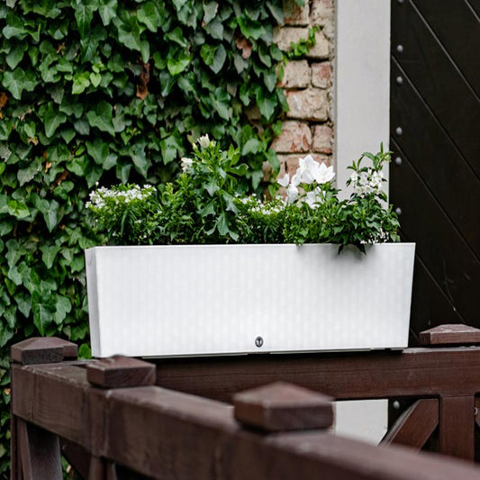jardinière auto-irrigante flower lover, modèle SUPREME blanc glacier