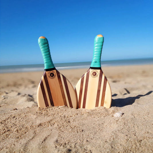 jeu de raquettes de plage en bois au style unique, élégant et performant pour s'amuser à la plage ou au parc
