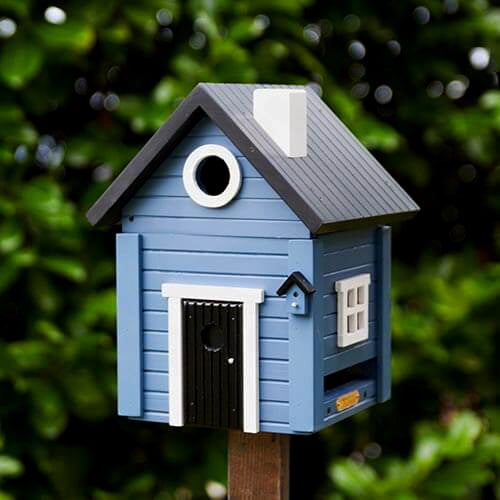 Abri oiseaux, maison à oiseaux, mangeoire bleue wildlife garden