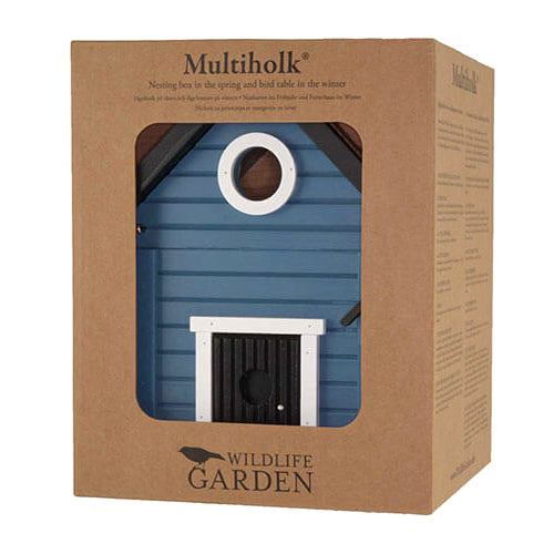 multiholk maison bleue cabane oiseaux suèdoise Wildlife Garden