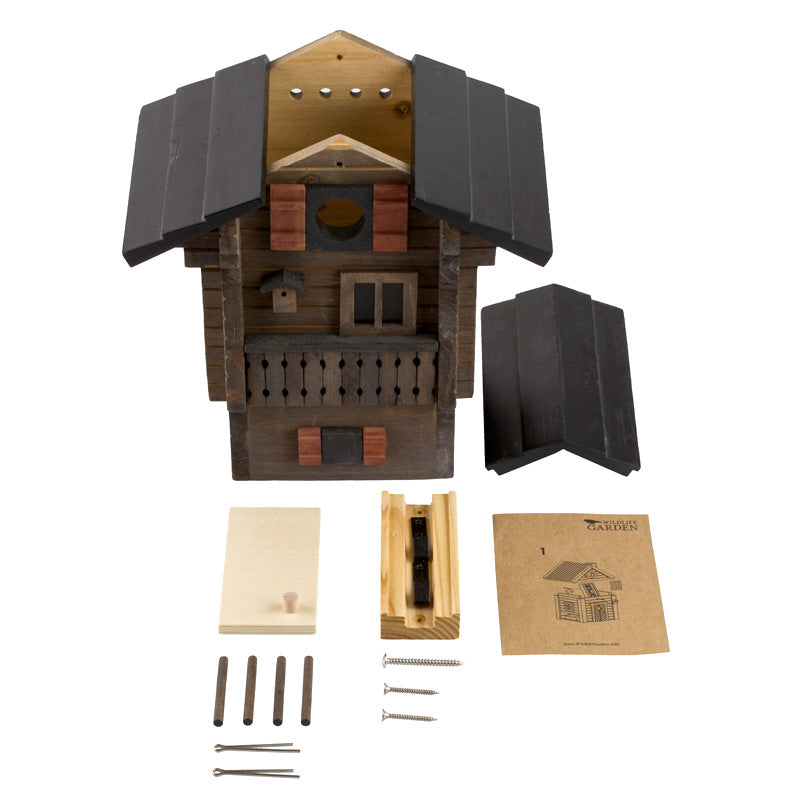 Contenu et accessoires du nichoir Multiholk Mountain Cottage WG215 de Wildlife Garden