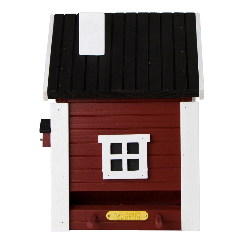 nichoir Wildlife Garden maison à oiseaux rouge. Nichoir au printemps et mangeoire en hiver, spécialement adaptés pour les petits oiseaux tels que les mésanges, rouge gorges, martinets, hirondelles...
