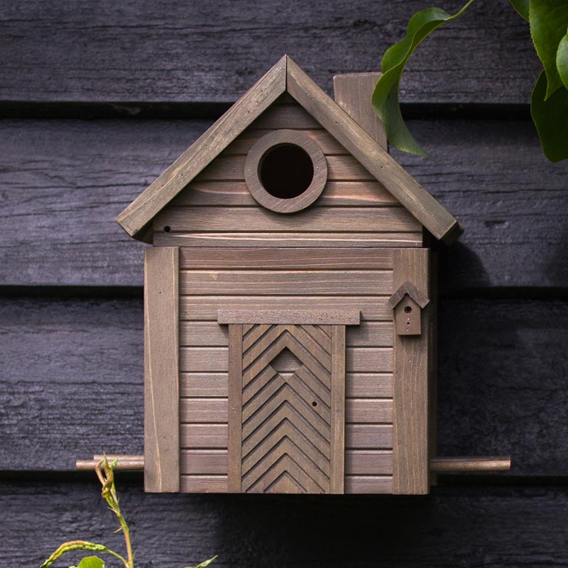 cabane à oiseaux en bois wildlife garden, bois de qualité issu de forets ecogérées, double fonction nichoir au printemps et mangeoire à l'automne et en hiver