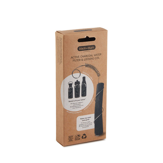 packaging charbon filtrant Binchotan avec spirale inox, marque Black+Blum