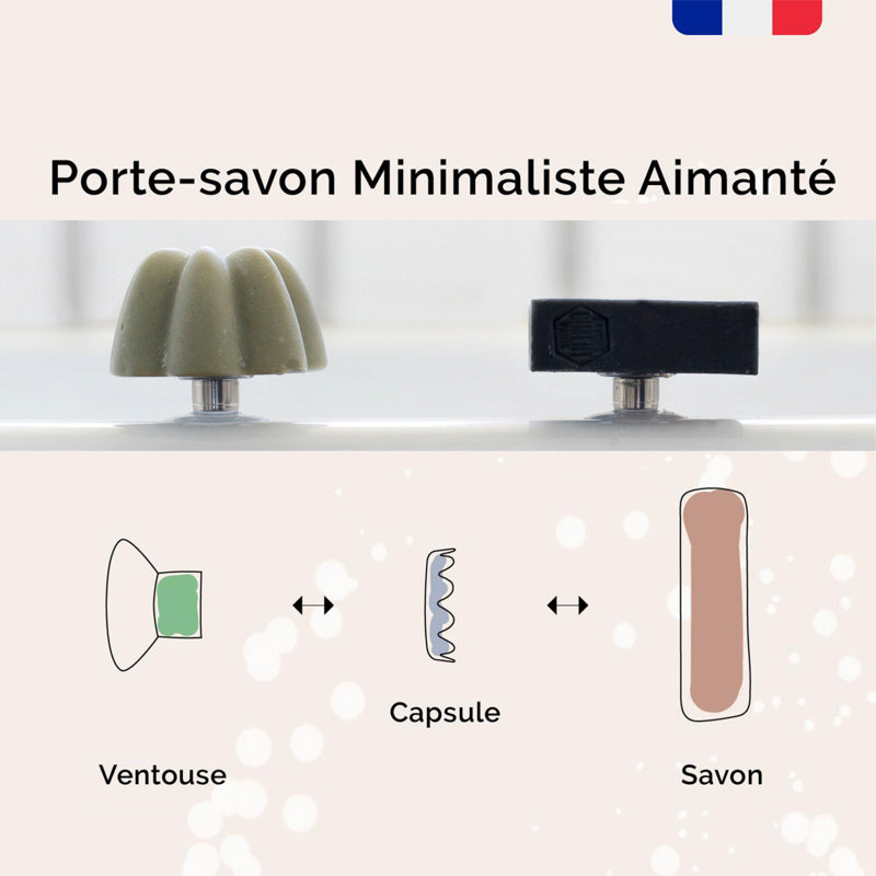 Porte-savon minimaliste aimanté Chamarrel avec ventouse magnétique et capsule inox