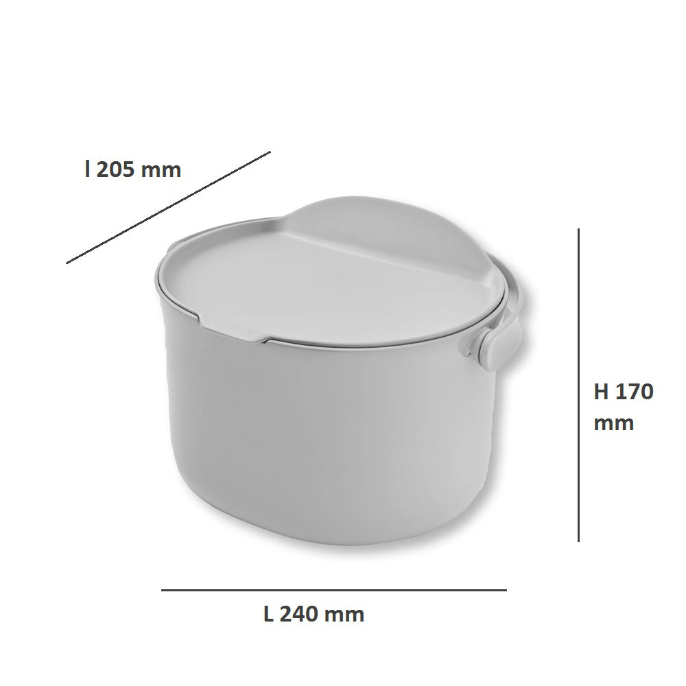 seau à dimensions poubelle pour compost de cuisine organko daily gris clair