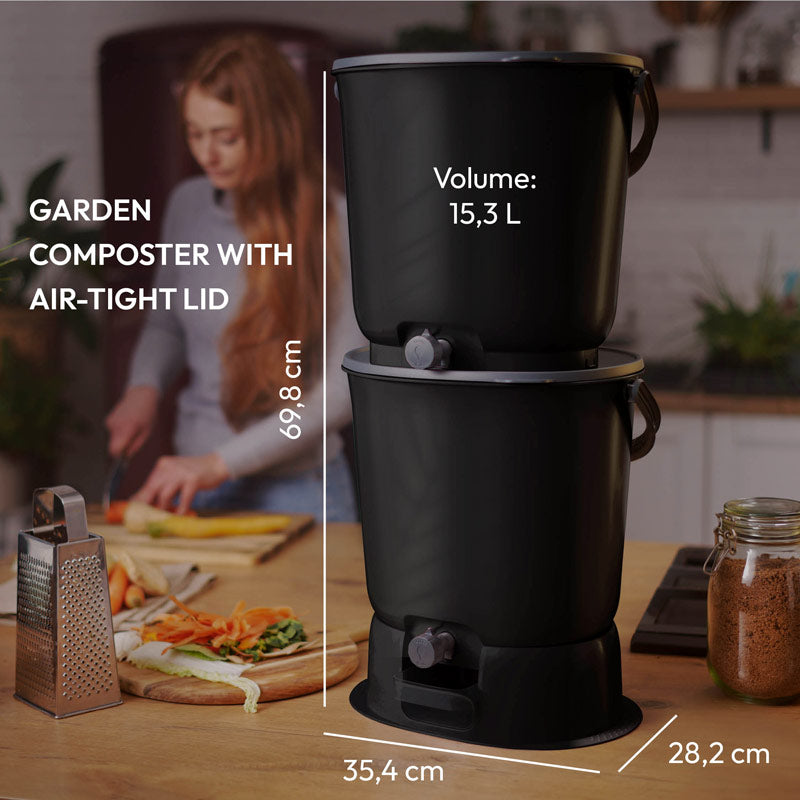 Set de deux composteurs bokashi organko essential pour composter les déchets de cuisine