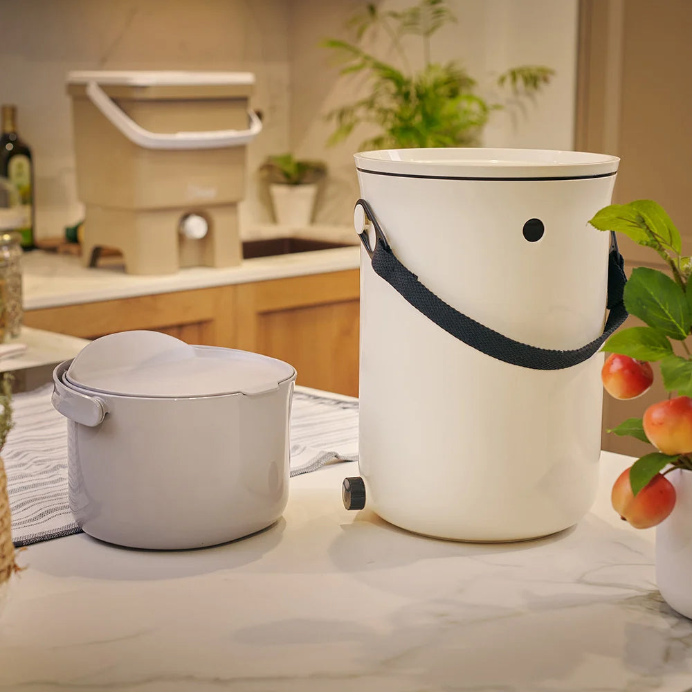 Set duo Composteur Bokashi Organko 2 blanc + Bioseau Organko Daily